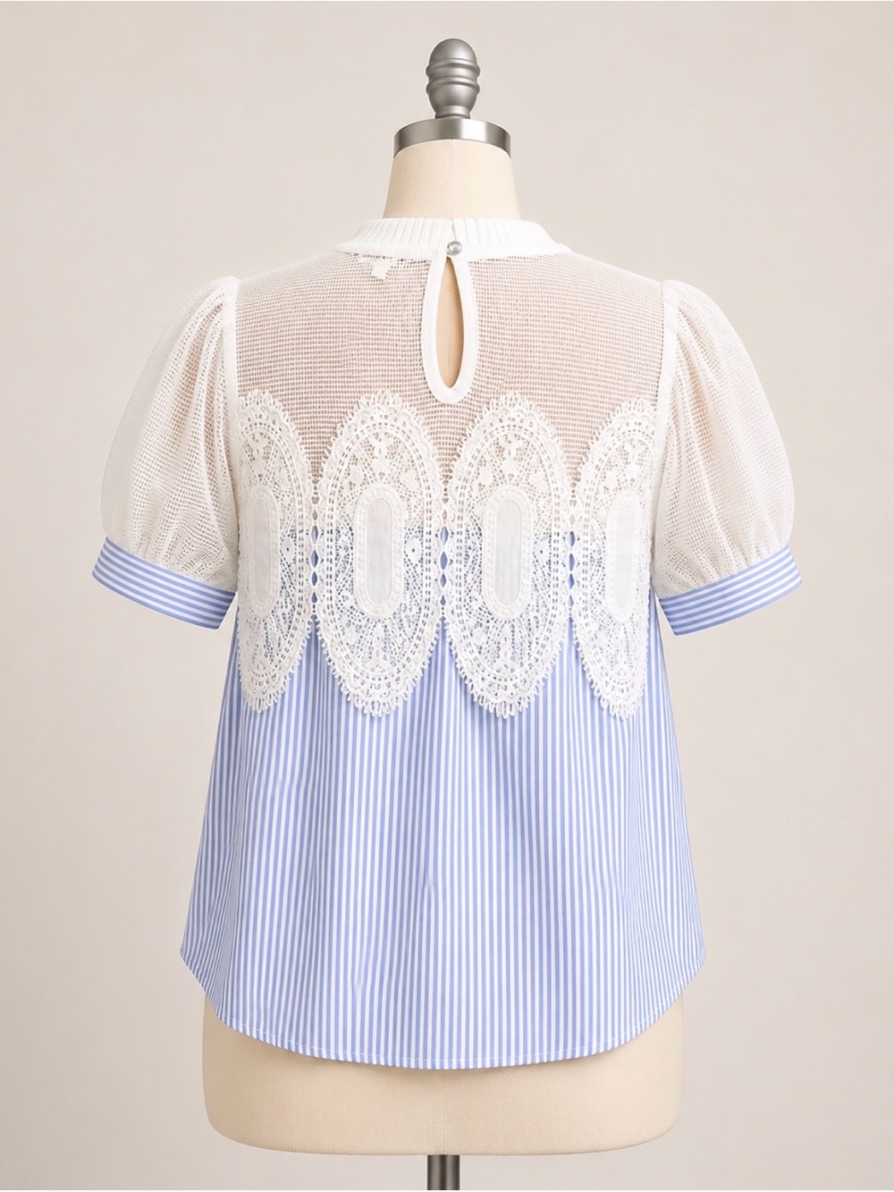 JODIFL Crochet Accent Stripe Blouse - Picture 4 of 4